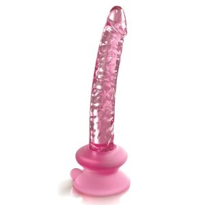 Icicles Realistic Pink Glass Dildo With Suction Cup