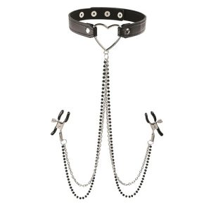 Sex & Mischief Amor Collar With Nipple Clamps