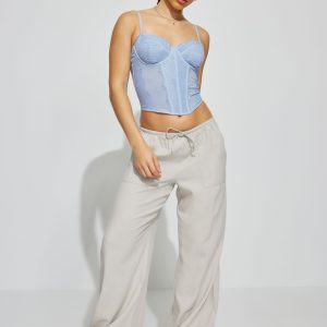 Millie Linen Pull-On Pants